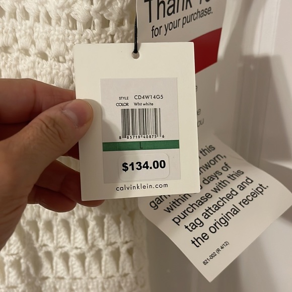 Off White Crocheted Dress with liner/slip NWT - Picture 4 of 6